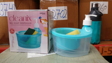 2-in-1 Double Layer Liquid Soap Dispenser with Pump & Sponge – Practical Kitchen & Hotel Sink Soap Pump Bottle (Rectangle)